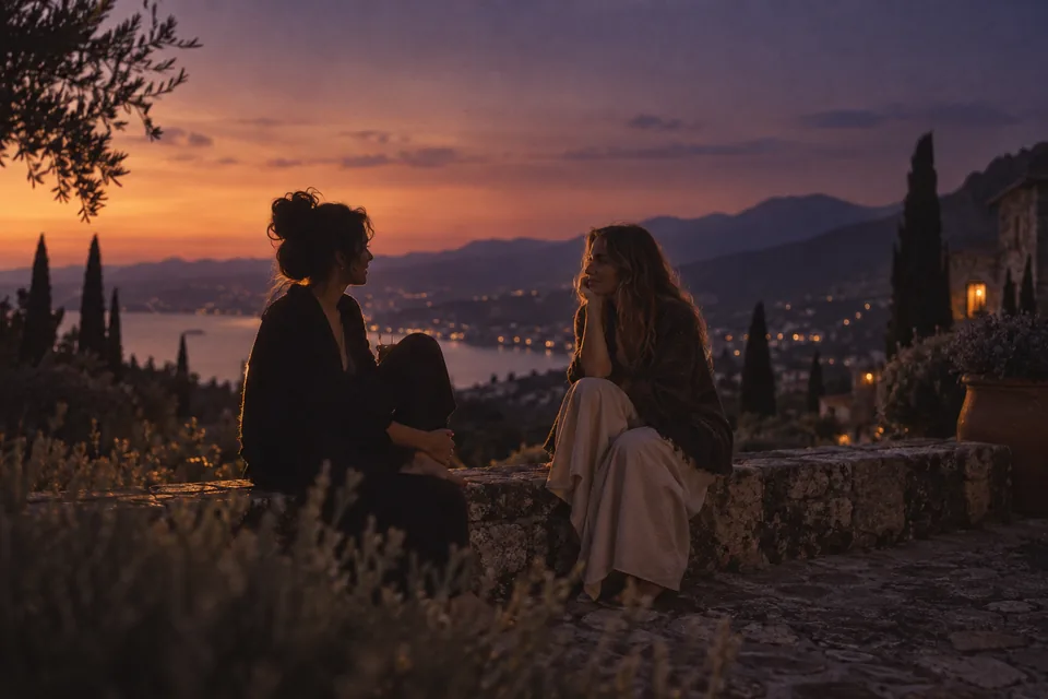 Dos mujeres conversan en una escena de reflexión y aprendizaje